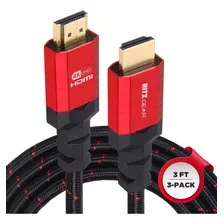 Cable Hdmi 2.0 4k De 3 Pies [paquete De 3] De Ritzgear. Cabl