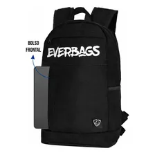 Mochila Tática Executiva Escolar Trabalho Camping Everbags Cor Preto Desenho Do Tecido Liso