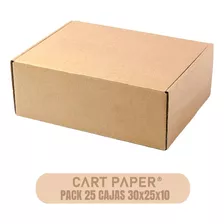 Cajas Cartón Autoarmable 30x25x10 /pack 25 Cajas/ Cart Paper