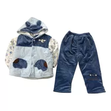 Conjunto Infantil Masculino 3pçs Inverno Quentinho Elefante