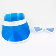 Kit Viseira Transparente + Óculos De Sol Infantil Moda Kids