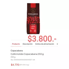 Café Copacabana Molido 250gr