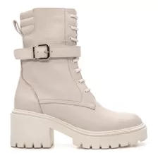 Bota Coturno Feminino Casual Tratorado Estilo Couro Aproprie