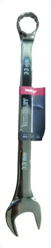 Llave Combinada Cromada Wembley Profesional 33mm Cr-v 7953 Color Gris
