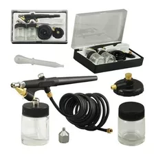 Kit Completo Aerógrafo Profissional 0,35mm 2 Cubas Vidro