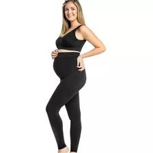 Calça Legging Gestante Grávida Cintura Alta Preta Conforto