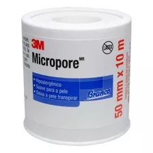 Fita Micropore 3m 50mm X 10m Branca Hipoalergênica Suave Und