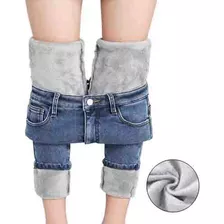 Jeans Elásticos De Pelúcia Quentes Para Mulheres