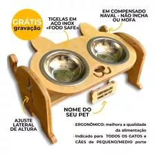 Comedouro Bebedouro Gato Ajustável - Personalizável - Frete