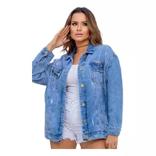 Jaqueta Jeans Max Feminina Destroyed Thabita Revanche Trend 