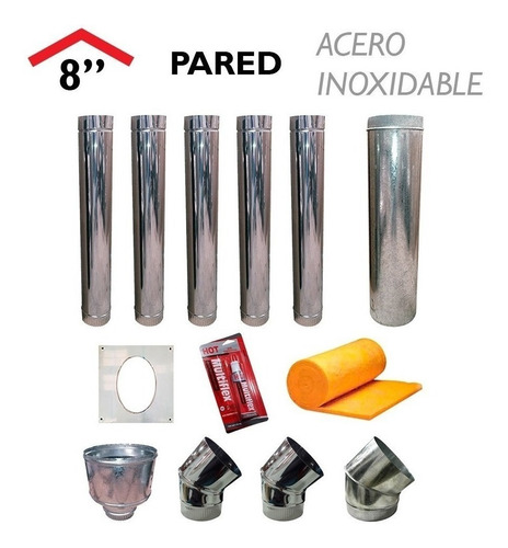 Kit de  Pared  8" acero inoxidable - Imagen 2