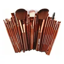 Brochas De Maquillaje Professional,22 Piezas Set De Brochas Color Marrón