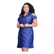 Vestido Evangelico Midi Jeans Plus Sise Conforto Moderno 