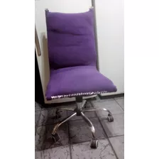 Silla Oficina Giratoria Con Ruedas Tapizada No Sube Ni Baja