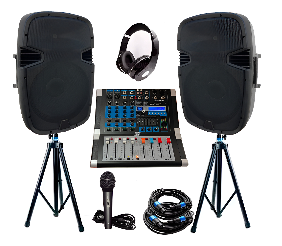 Combo  Excellence Consola Poten+bafles15''+mic+auric+tripode