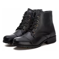 Bota Coturno Feminino Salto Cano Médio Casual Confortável