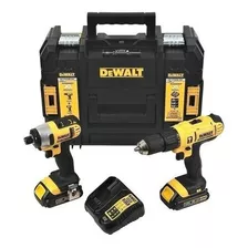 Kit Parafusadeira +chave De Impacto 20v 1/4 Dck222d2t Dewalt Cor Amarelo