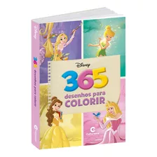 Livro Físico Infantil Para Colorir 365 Desenhos Disney Princesas