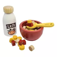 Brinquedo Infantil Madeira Comidinhas Kit Cereais 33 Peças