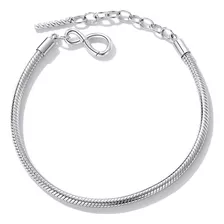 Pulsera De Plata 925 Con Broche Infinito Plata Solida