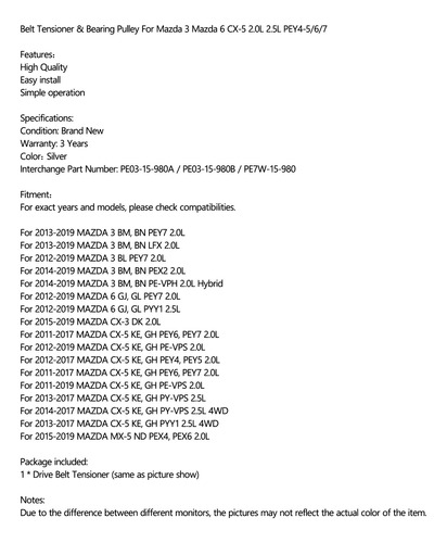 Polea Tensora De Correa Para Mazda 3 Mazda 6 Cx-3 Cx-5 Mx-5 Foto 6