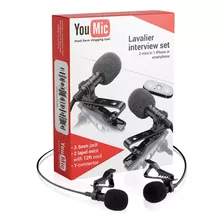 Youmic - 2 Minimicrófonos Dobles De Solapa Lavalier Con C...