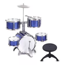 Bateria Musical Infantil 12 Peças Brinquedo Pedal E Banqueta