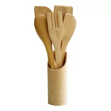 Set Utensilio De Cocina Madera 6 Piezas