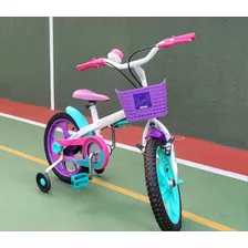 Bicicleta Infantil Aro 16 Caloi Ceci Branca - Com Rodinhas