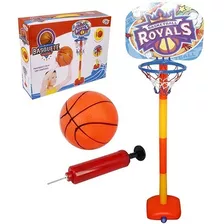 Kit Pedestal Cesta Tabela Basquete Ajustável C/ Bola + Bomba