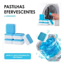 Tablete Pastilha Efervescente Limpar Lavadora Roupa Com 06