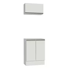 Kit 60 Cm 100% Mdf 2 Portas E 1 Suspensa Branco Smart Madesa