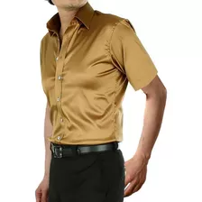 Camisas Masculinas De Seda, Cetim, Noivo, Camisas De Manga C