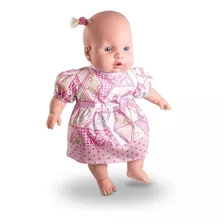 Boneca Menina Super Macia Bebê Judy 45cm Milk Brinquedos 468