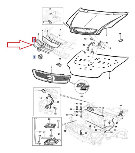 Emblema Parrilla Delanter Astra 1.8 2003-2008 Gm Parts Foto 4