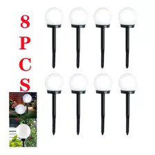 Para Impermeables Led Esféricas Jardín 8 Lámparas Uds.