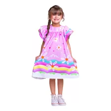 Vestido Infantil Menina Festa Carinha De Criança Soltinho 