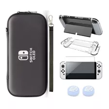 Kit Completo Bolsa + Case + Película + 2 Grip Switch Oled