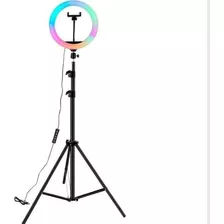 Aro De Luz Rgb Led Flash 26 Cm Fotografía Selfie Trípode 210