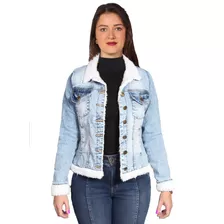 Jaqueta Jeans Grossa Lycra Forrada Pelinho Pelo Pele Luxo