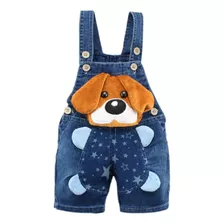 Overol De Mezclilla Kidscool Space Cartoon Puppy For Bebé