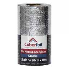 Fita Manta Asfáltica Auto Adesiva Aluminio 20cm X 10mts Coberfoil Autocolante Vedação Vazamentos Telhado Telha Rufo Alta Resistência