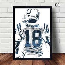 Quadro Decorativo Do Jogador Peyton Manning A3