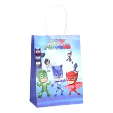 Bolsa De Papel Kraft Para Dulces Pj Masks, Pack De 12 Heroes