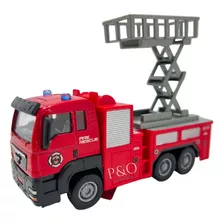 Caminhão Bombeiro Miniatura Metal 1:55 Super Resgate Fricção