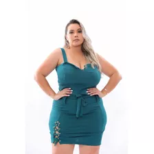 Conjunto Cropped E Saia Feminino Primavera Verão Plus Size