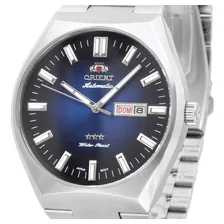 Relógio Orient Masculino Automático 469ss086 D1sx Azul Aço Cor Da Correia Prata Cor Do Bisel Prata