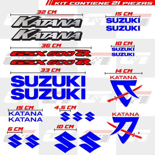 Kit Stickers Katana Gsx 600r Suzuki Calcomanas Vinil Moto Foto 9