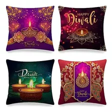  Capa De Almofada Diwali 18x18 Conjunto De 4 Deepavali Festi