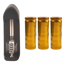 Kit 3 Baterias 18500 3,7v 1200mah Li-ion + Carregador